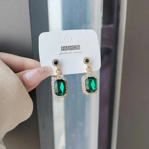 Beautiful green crystal earrings